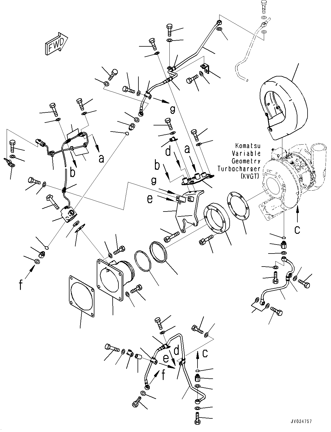 Komatsu parts book diagram for SAA6D140E-6 S/N 730001-UP (For HM400-3): VARIABLE GEOMETRY TURBOCHARGER (VGT), і ? ?А ”ZЉЗ(#730477-)