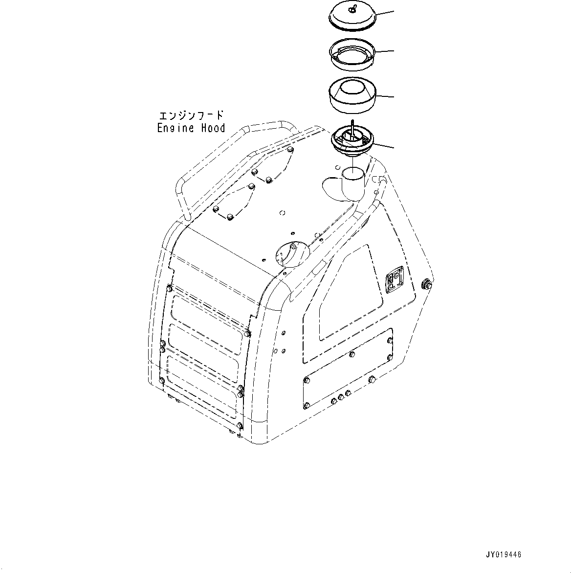 Bulldozers Komatsu / D37PX-23 S/N 80001-UP(0000691C) / Engine Related Parts, Pre-cleaner (#80001-)(B002003 : A1410-501003)