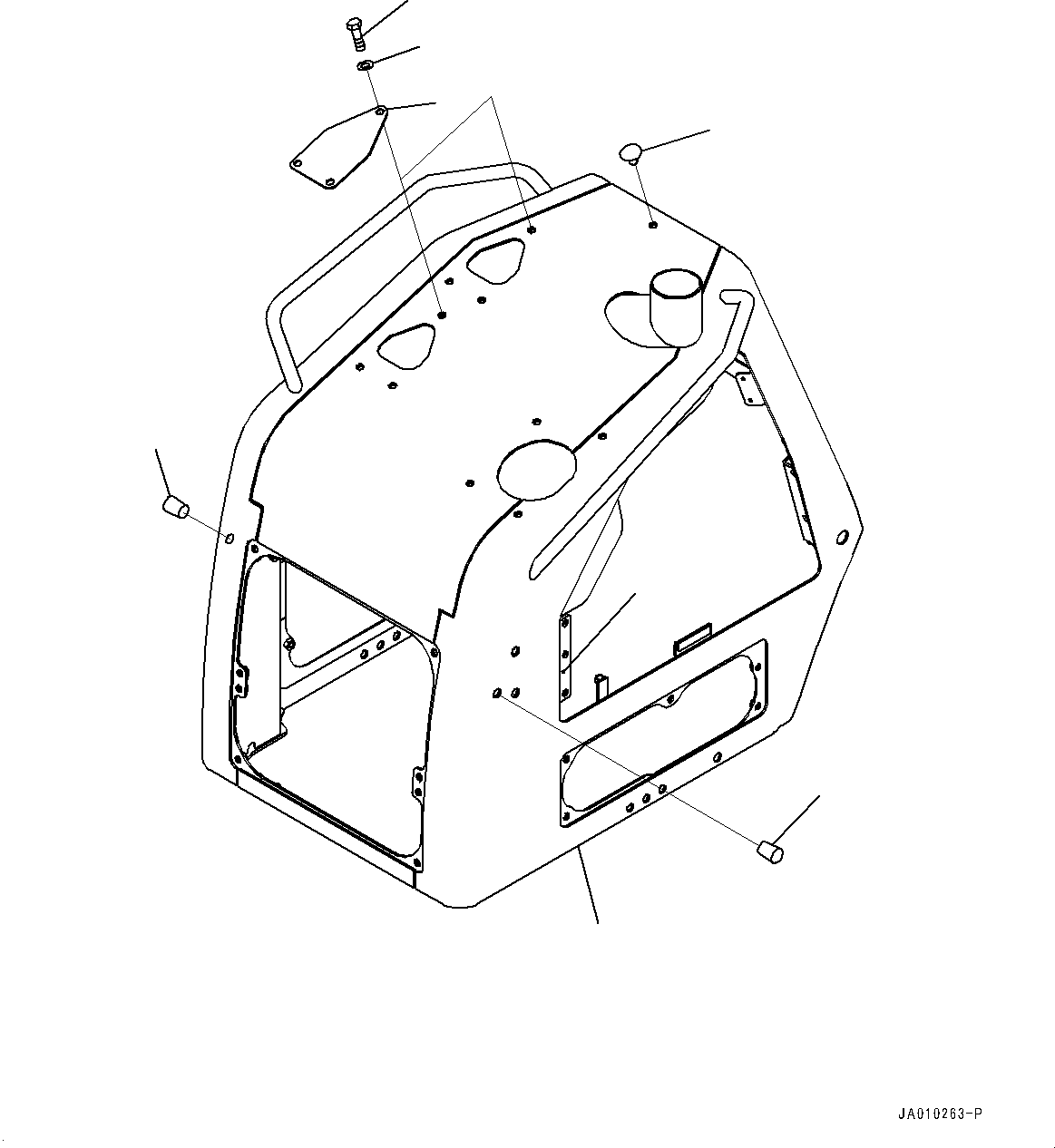 Bulldozers Komatsu / D37PX-23 S/N 80001-UP(0000691C) / Engine Hood, Hood and Plug (#80001-)(M001001 : M2141-001001)