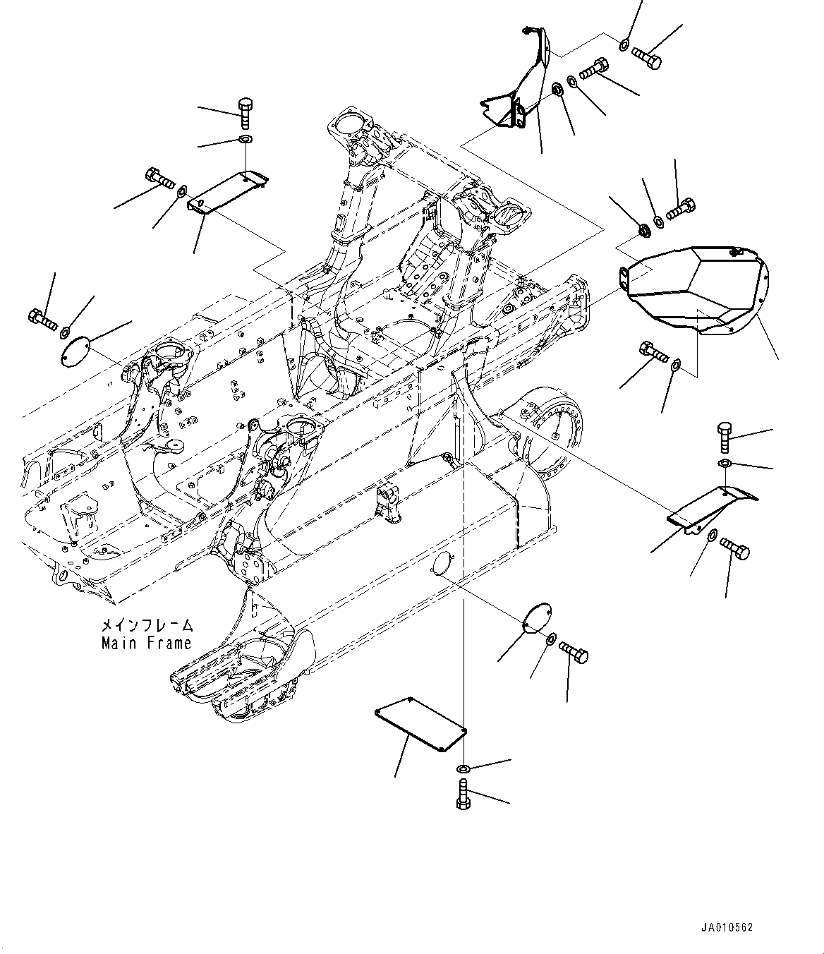 Bulldozers Komatsu / D37PX-23 S/N 80001-UP(0000691C) / Track Frame Cover (#80001-)(R014001 : R2130-001001)