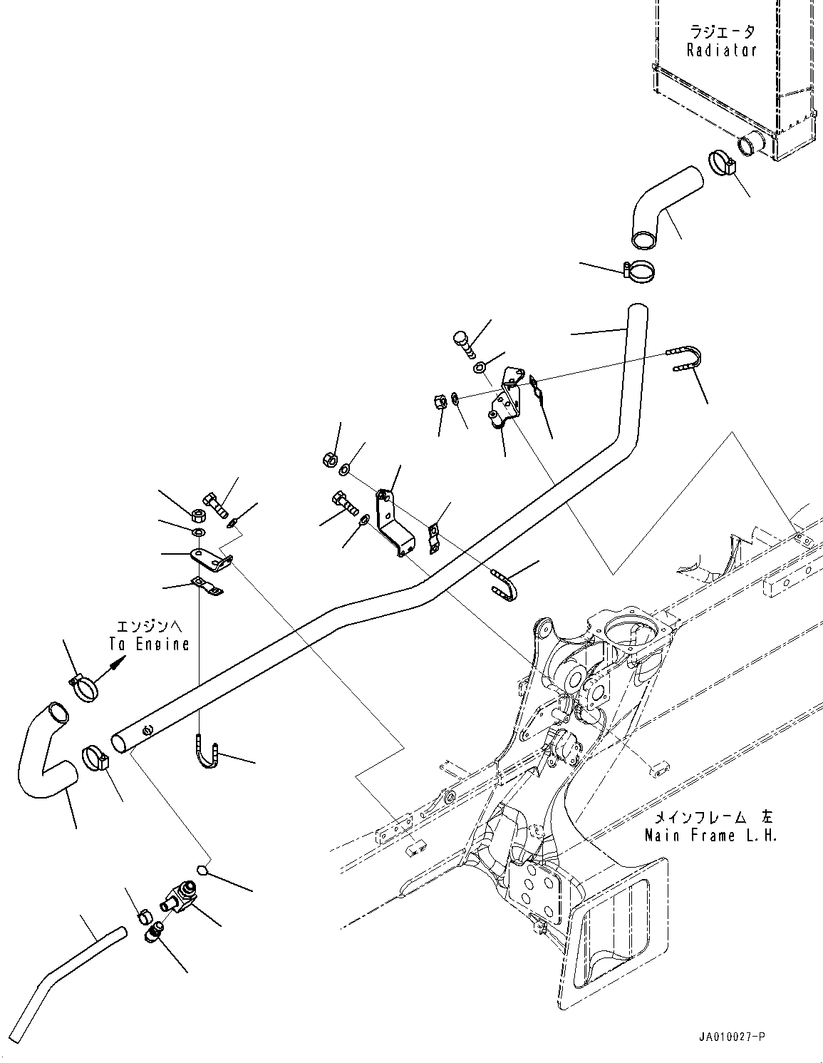 Bulldozers Komatsu / D39PX-23 S/N 90001-UP(0000693C) / Cooling System, Radiator Piping (2/2) (#90001-)(C001012 : C0100-001012)