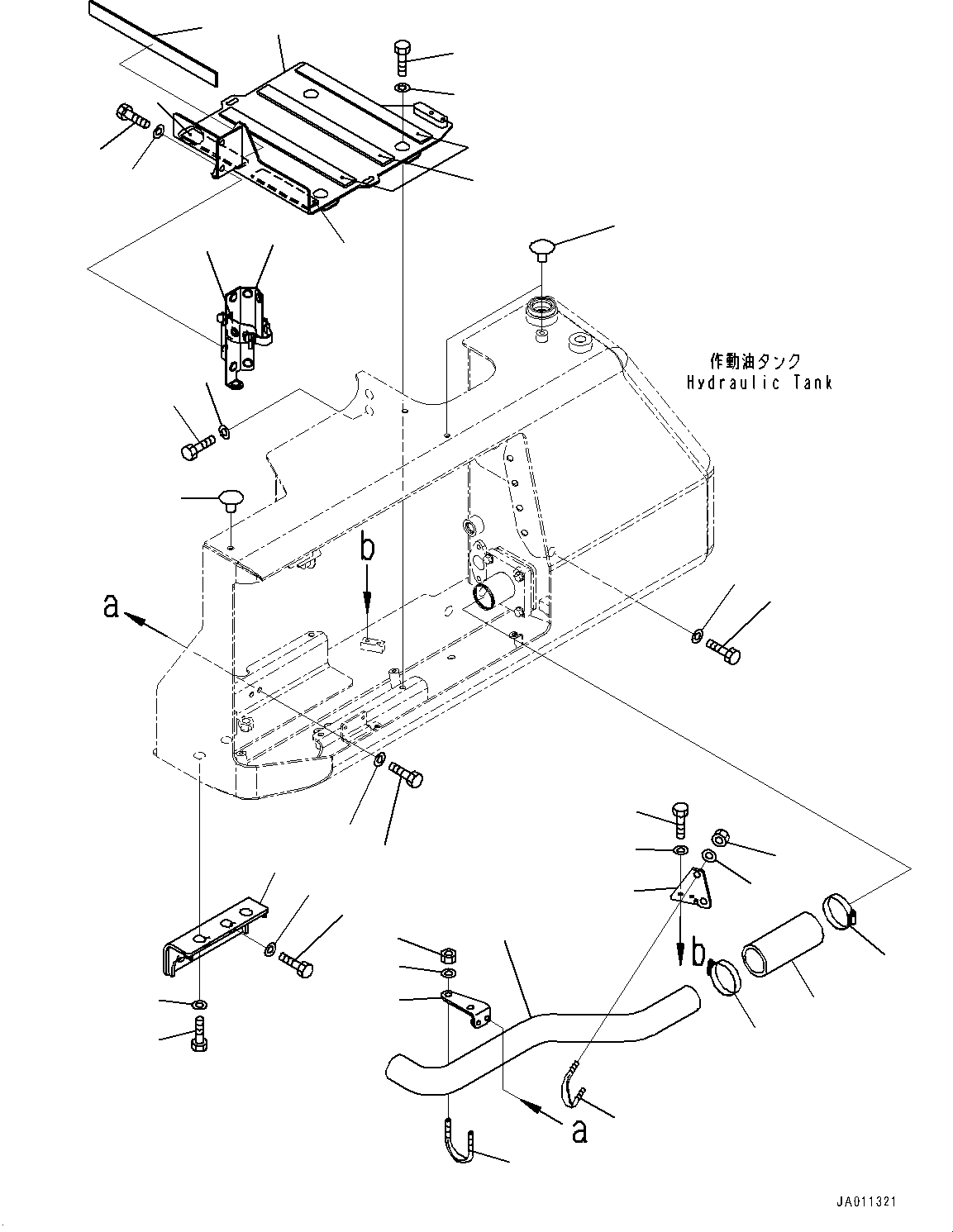 Bulldozers Komatsu / D39PX-23 S/N 90001-UP(0000693C) / Hydraulic Tank, Drain Piping (#90001-)(H001003 : H0110-001003)