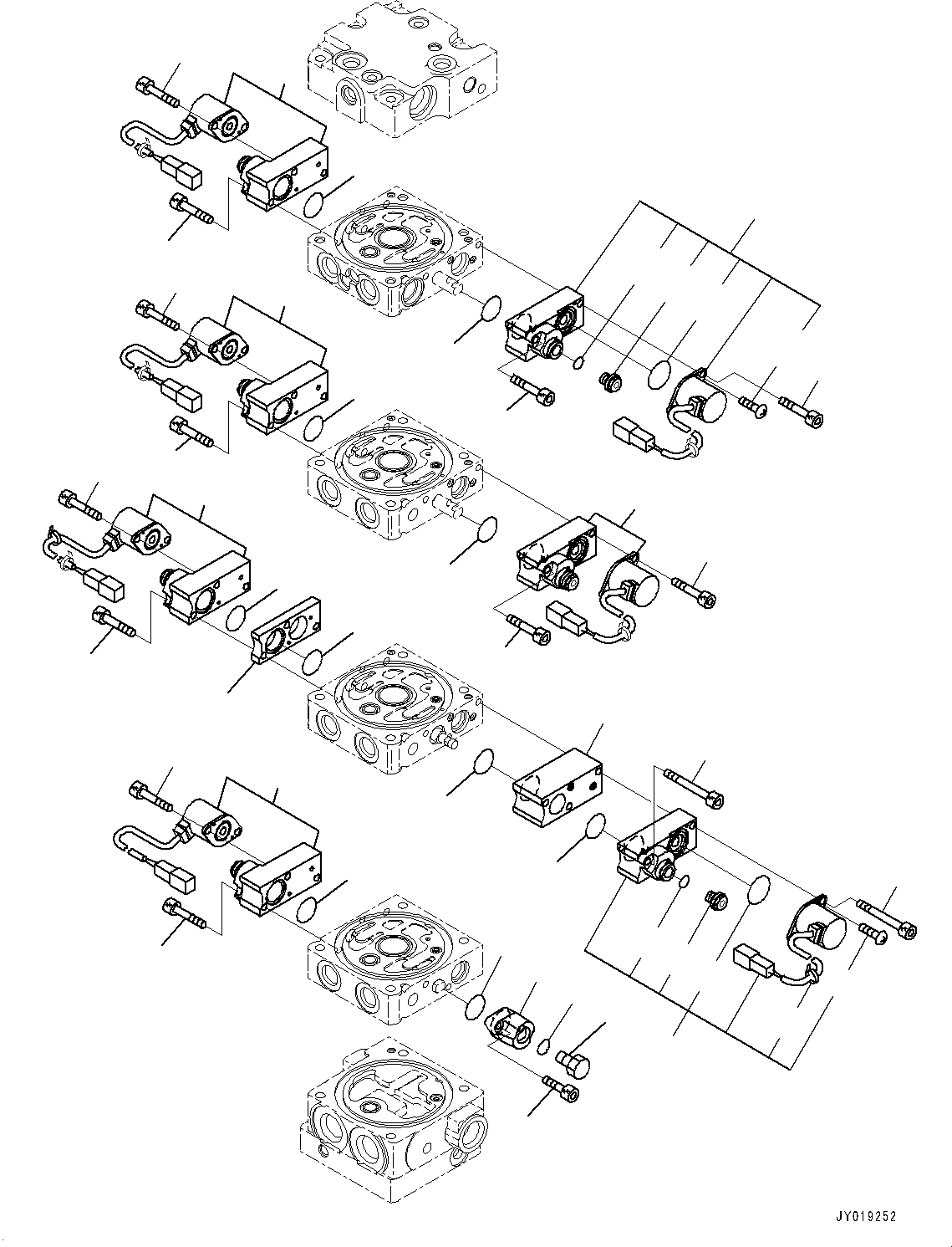 Bulldozers Komatsu / D39PX-23 S/N 90001-UP(0000693C) / Control Valve, 4-Spool (3/9) (#90001-)(H002003 : H0120-001003)