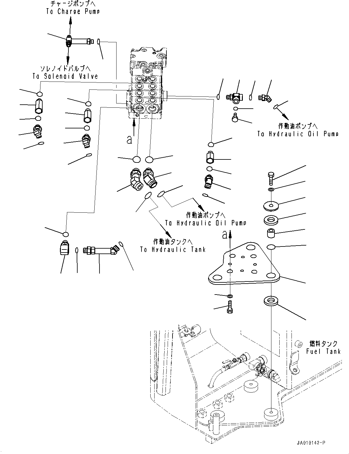 Bulldozers Komatsu / D39PX-23 S/N 90001-UP(0000693C) / Control Valve, Elbow (#90001-)(H003012 : H0120-002012)