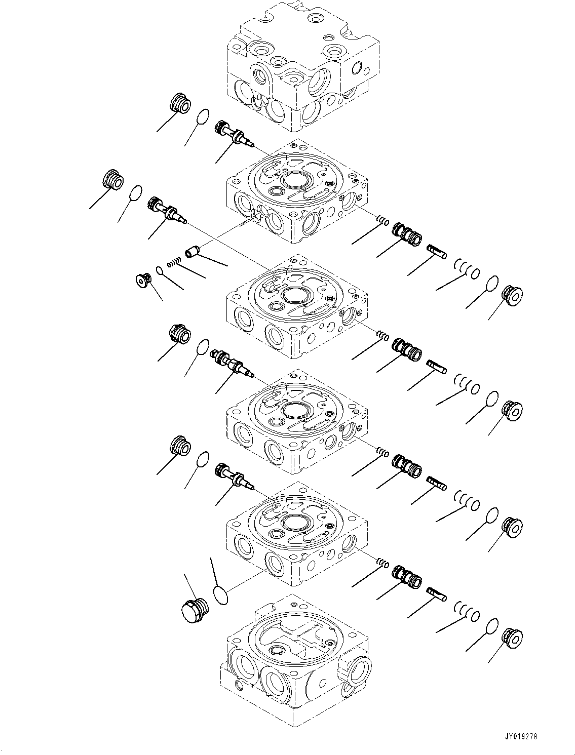 Bulldozers Komatsu / D39PX-23 S/N 90001-UP(0000693C) / Control Valve, 5-Spool (4/11) (#90001-)(H003004 : H0120-002004)