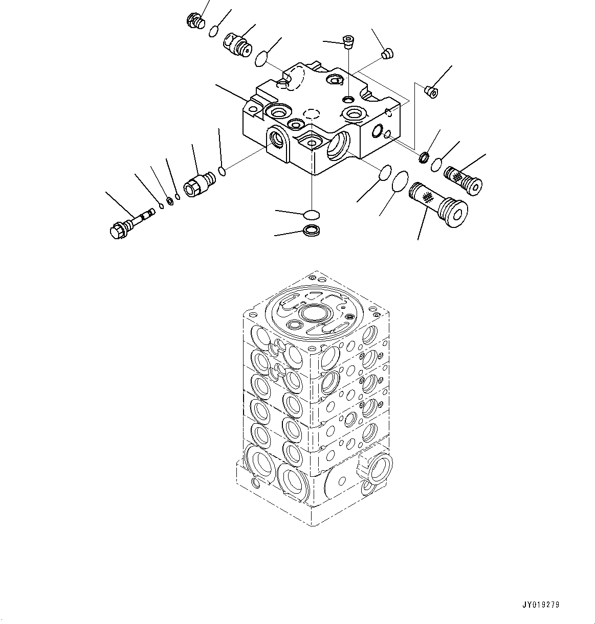 Bulldozers Komatsu / D39PX-23 S/N 90001-UP(0000693C) / Control Valve, 5-Spool (5/11) (#90001-)(H003005 : H0120-002005)