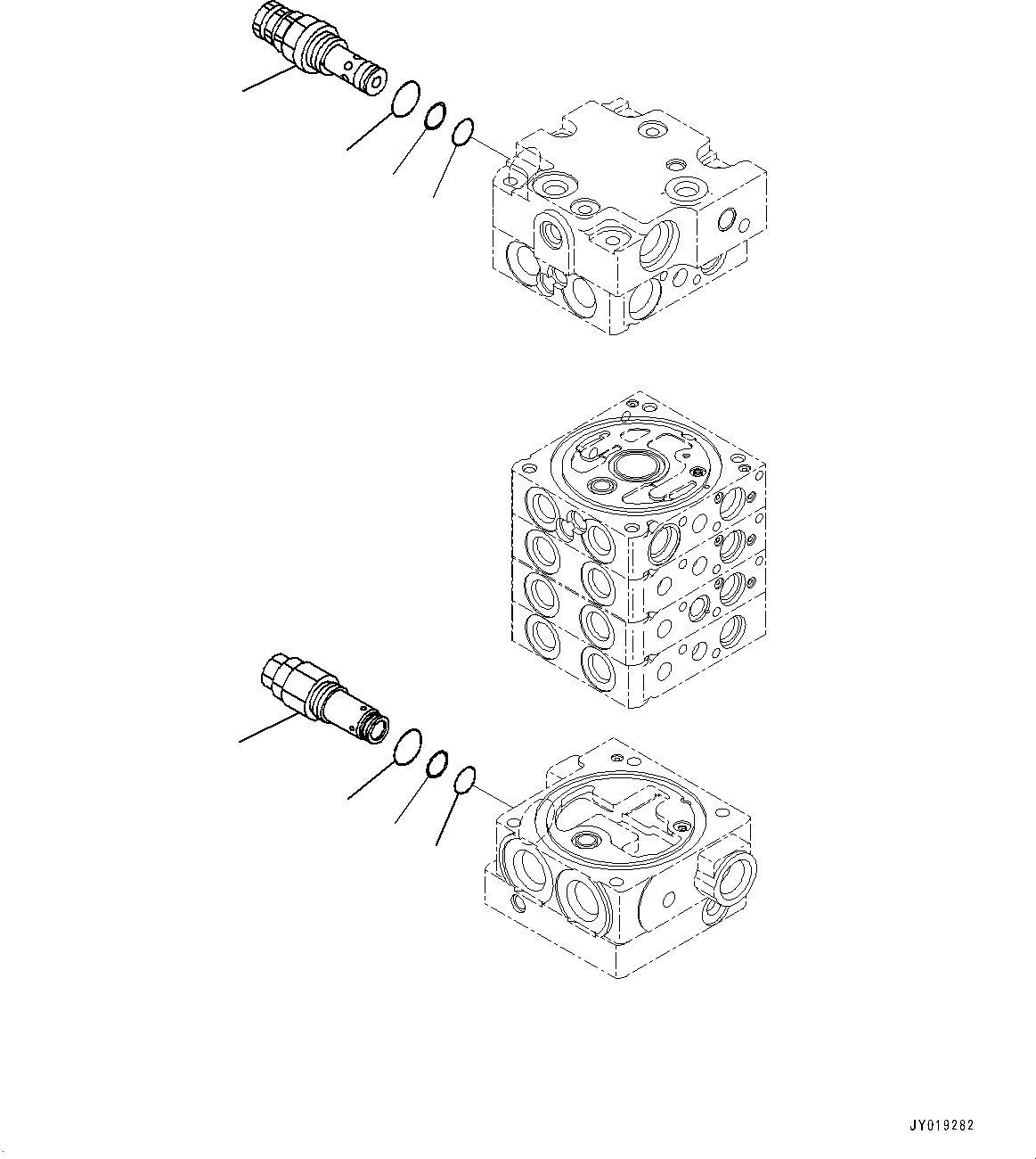 Bulldozers Komatsu / D39PX-23 S/N 90001-UP(0000693C) / Control Valve, 5-Spool (8/11) (#90001-)(H003008 : H0120-002008)
