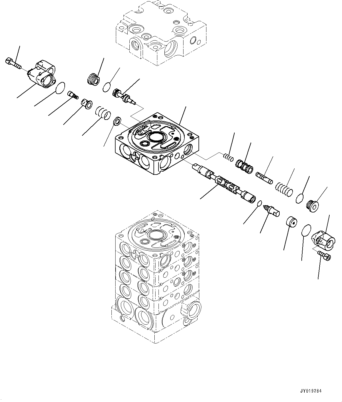 Bulldozers Komatsu / D39PX-23 S/N 90001-UP(0000693C) / Control Valve, 5-Spool (10/11) (#90001-)(H003010 : H0120-002010)