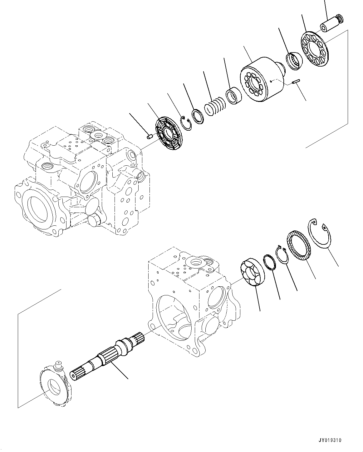 Bulldozers Komatsu / D39PX-23 S/N 90001-UP(0000693C) / Hydraulic Pump, HST Pump (7/11) (#90001-)(H004007 : H0210-001007)