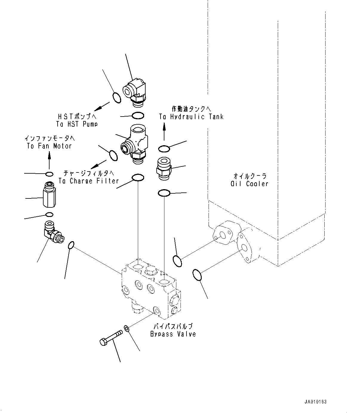 Bulldozers Komatsu / D39PX-23 S/N 90001-UP(0000693C) / Hydraulic Oil Cooler Piping, Bypass Valve Mounting (#90001-)(H006004 : H0320-001004)