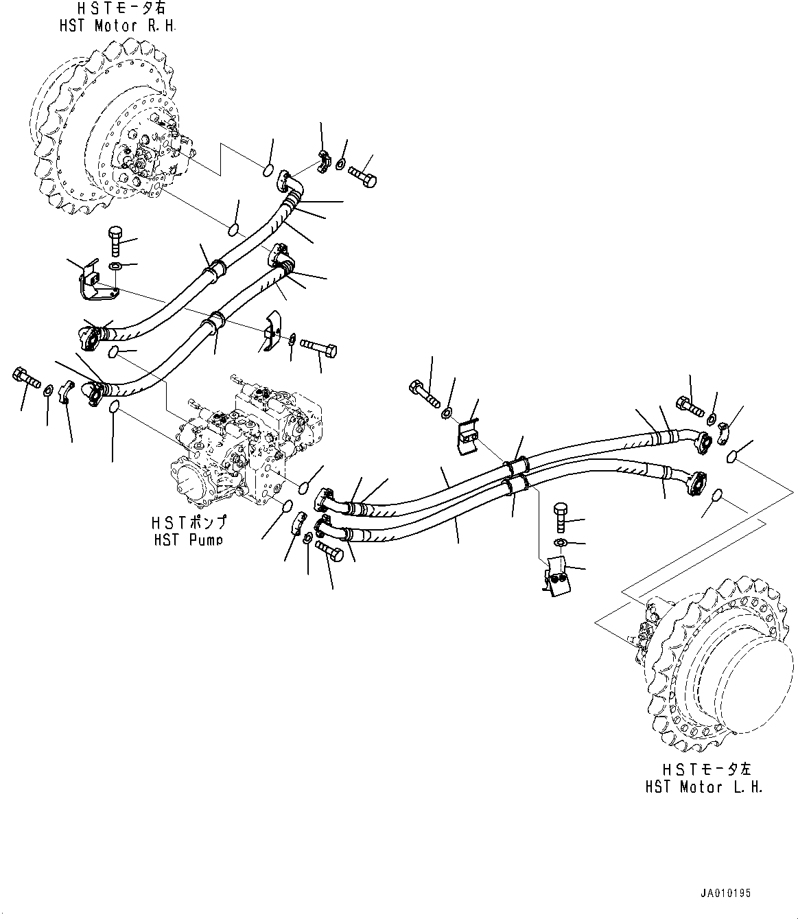 Bulldozers Komatsu / D39PX-23 S/N 90001-UP(0000693C) / Drain Piping, Control Valve to Solenoid Valve (#90493-)(H008001 : H0340-002001)
