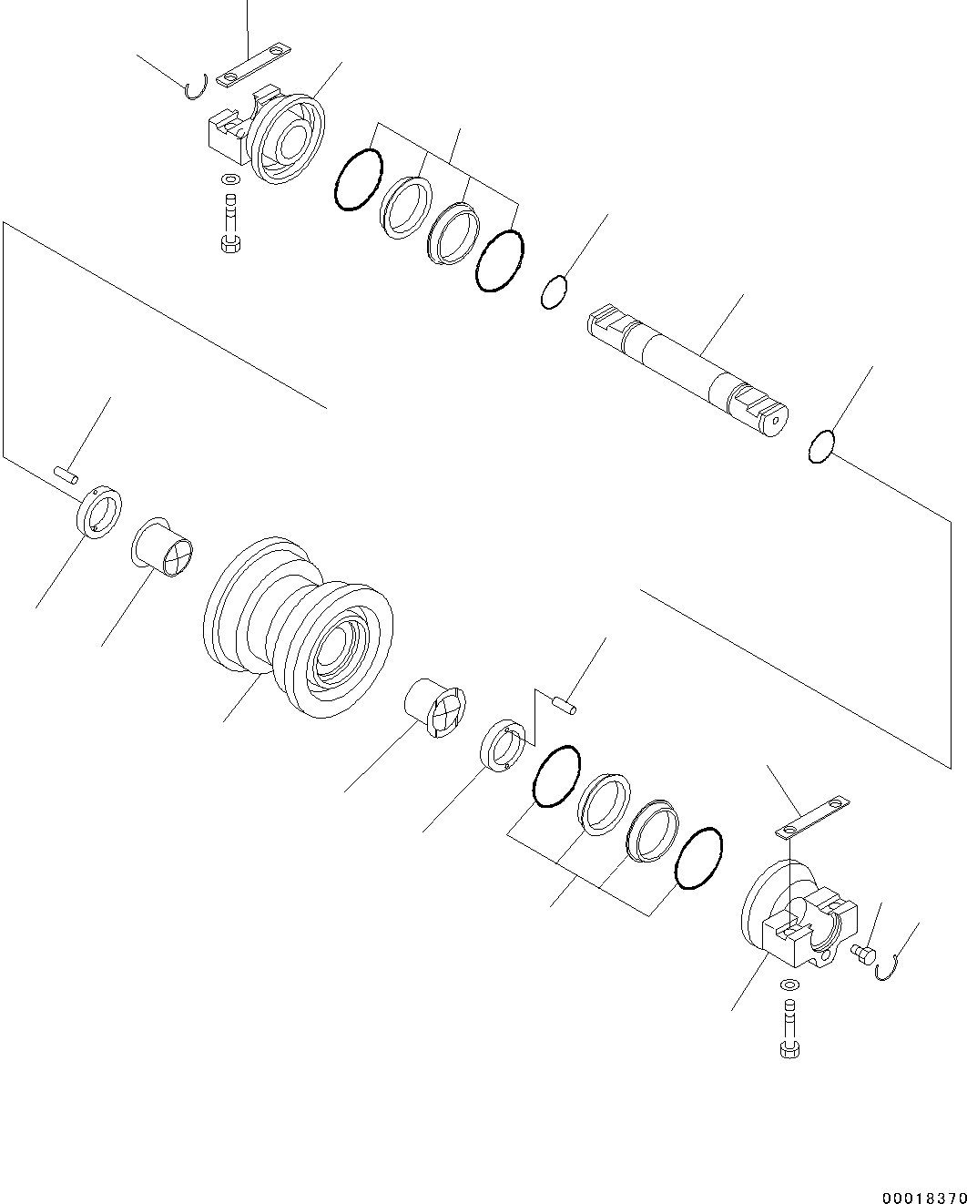 Bulldozers Komatsu / D39PX-23 S/N 90001-UP(0000693C) / Track Roller, Single Flange (#90001-)(R004001 : R0200-003001)