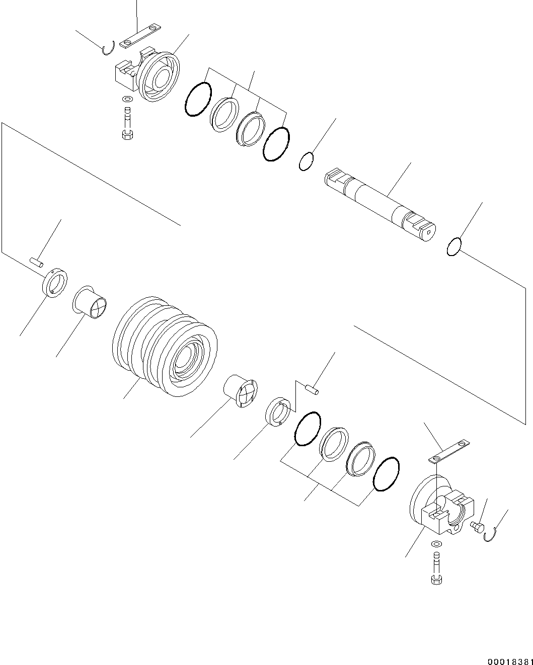 Bulldozers Komatsu / D39PX-23 S/N 90001-UP(0000693C) / Track Roller, Double Flange (#90001-)(R004002 : R0200-003002)