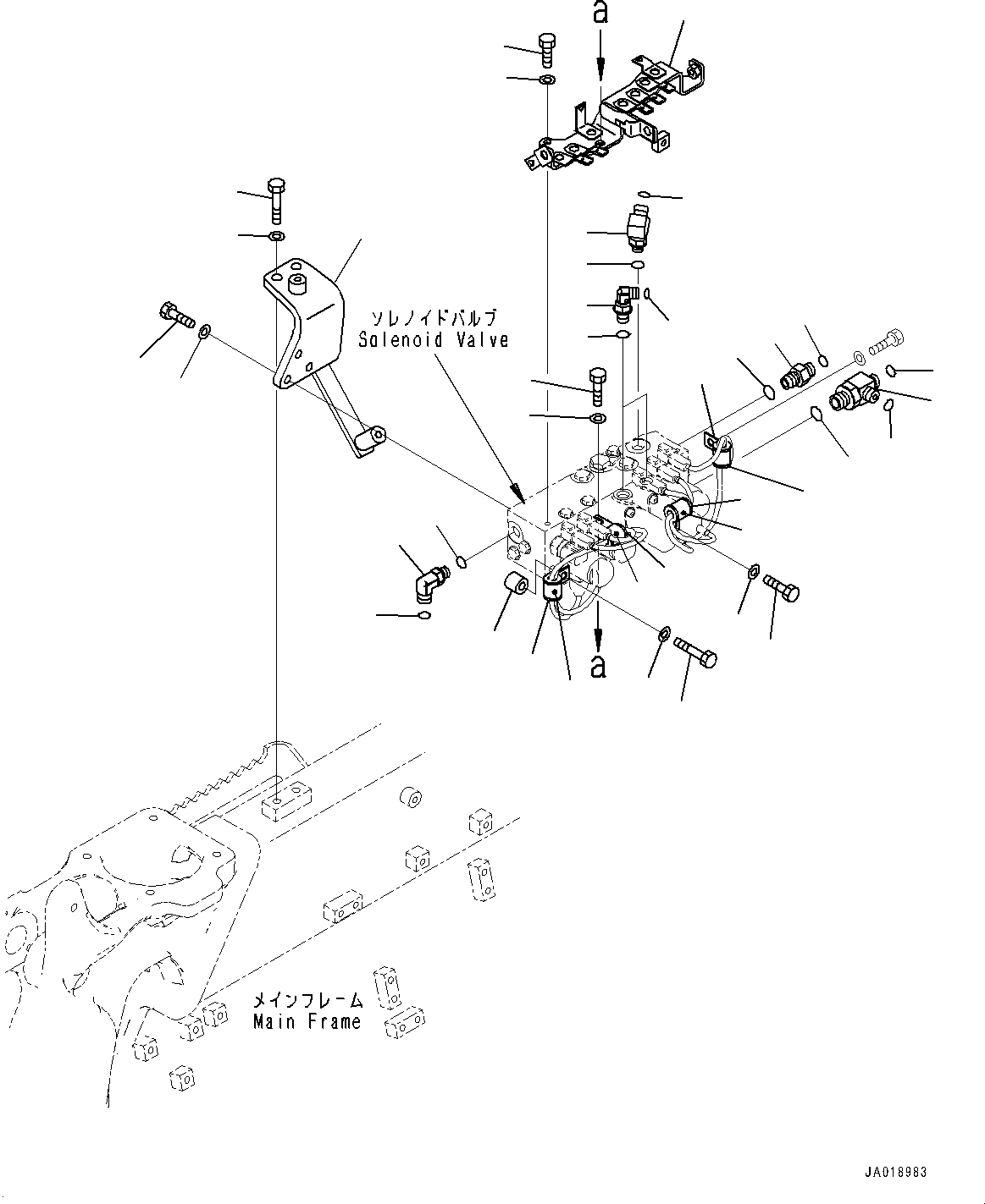 Bulldozers Komatsu / D39PX-23 S/N 90001-UP(0000693C) / Proportional Pressure Control (PPC) Piping, Related Parts (#90001-)(H010008 : H1840-001008)