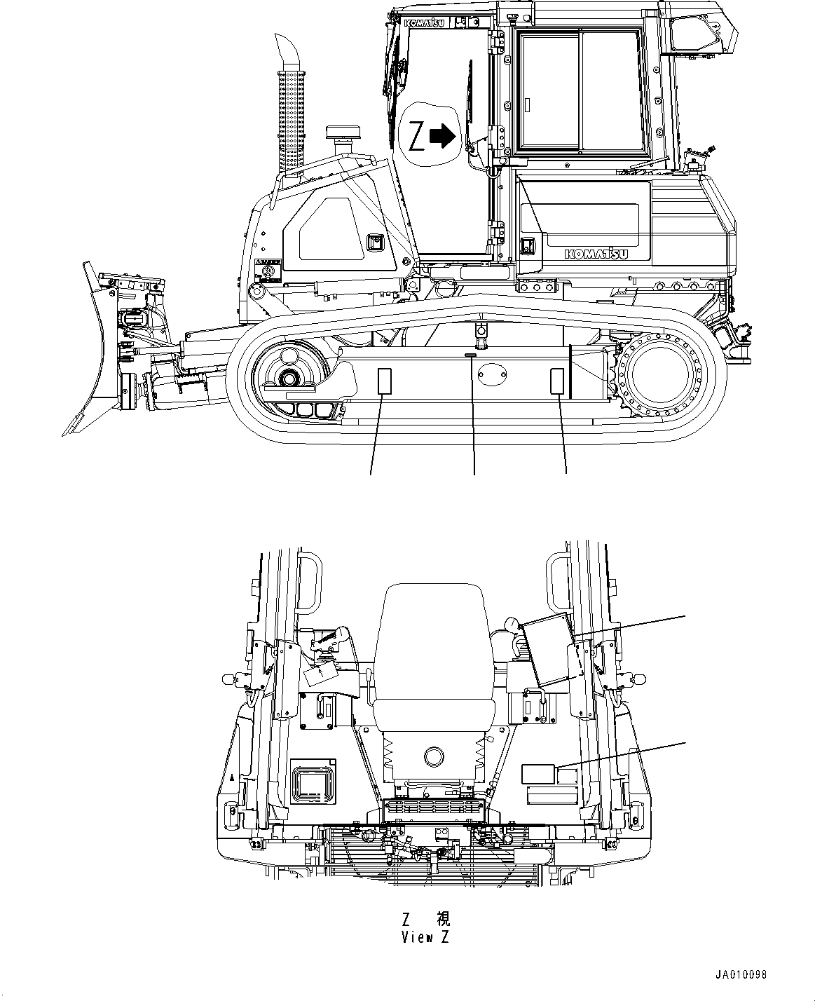 Bulldozers Komatsu / D39PX-23 S/N 90001-UP(0000693C) / Balancing Mark (#90001-)(U024001 : U0400-002001)