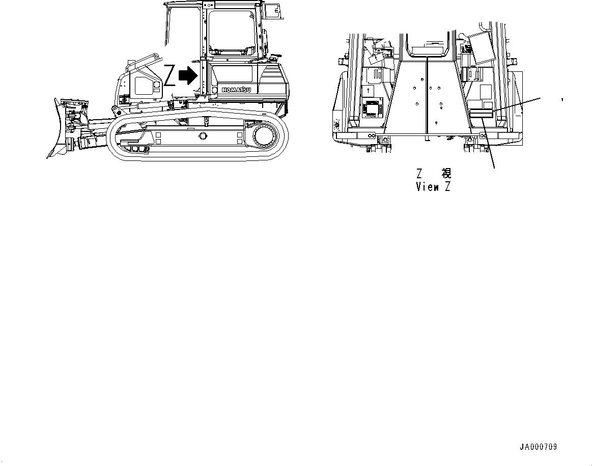 Bulldozers Komatsu / D39PX-23 S/N 90001-UP(0000693C) / ROPS/FOPS Plate (#90001-)(U027001 : U0520-001001)