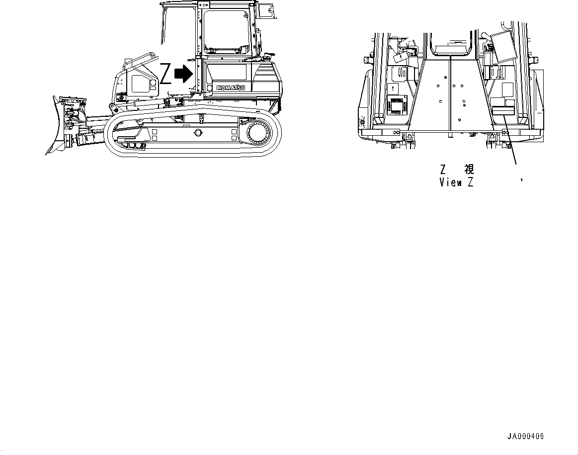Bulldozers Komatsu / D39PX-23 S/N 90001-UP(0000693C) / ROPS/FOPS Plate (#90001-)(U028001 : U0520-002001)