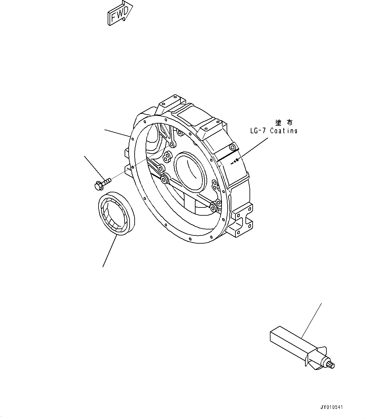 Engines Komatsu / SAA4D95LE-6AA S/N 700001-UP (For D37EX-23/D37EXI-23/D37PX-23/D37PXI-23)(0000695C) / Flywheel Housing (#700001-)(B005001 : AFH00-001001)
