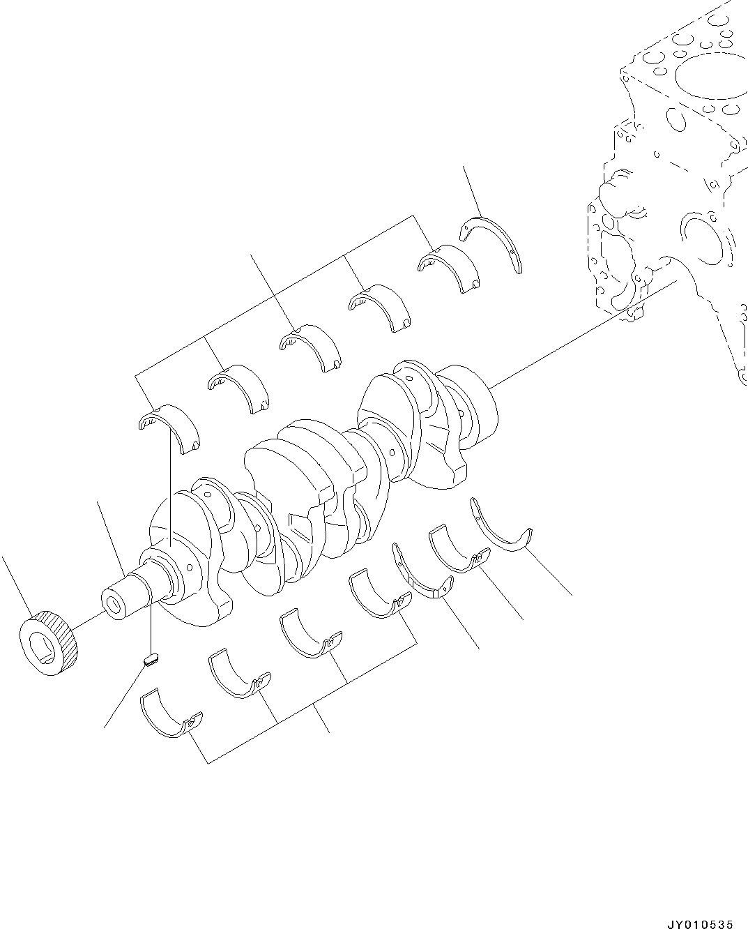Engines Komatsu / SAA4D95LE-6AA S/N 700001-UP (For D37EX-23/D37EXI-23/D37PX-23/D37PXI-23)(0000695C) / Cylinder Block, Crankshaft (#700001-)(B009001 : ABB00-001001)