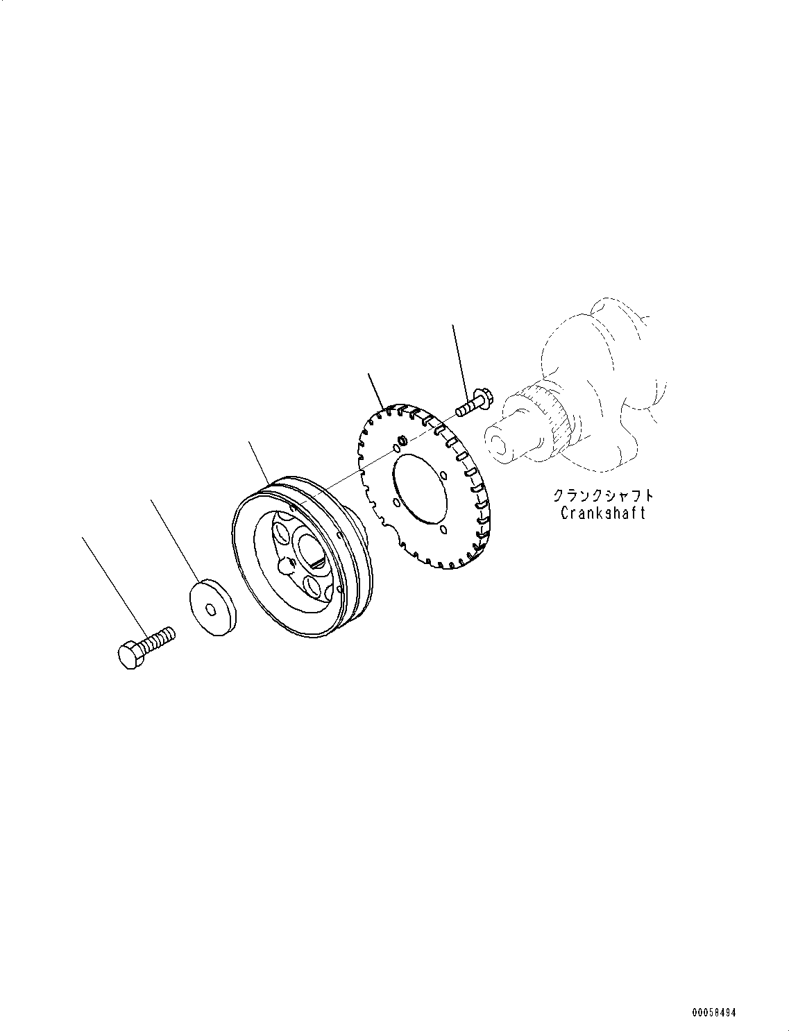 Engines Komatsu / SAA4D95LE-6AA S/N 700001-UP (For D37EX-23/D37EXI-23/D37PX-23/D37PXI-23)(0000695C) / Vibration Damper (#700001-)(B011001 : ADA00-001001)