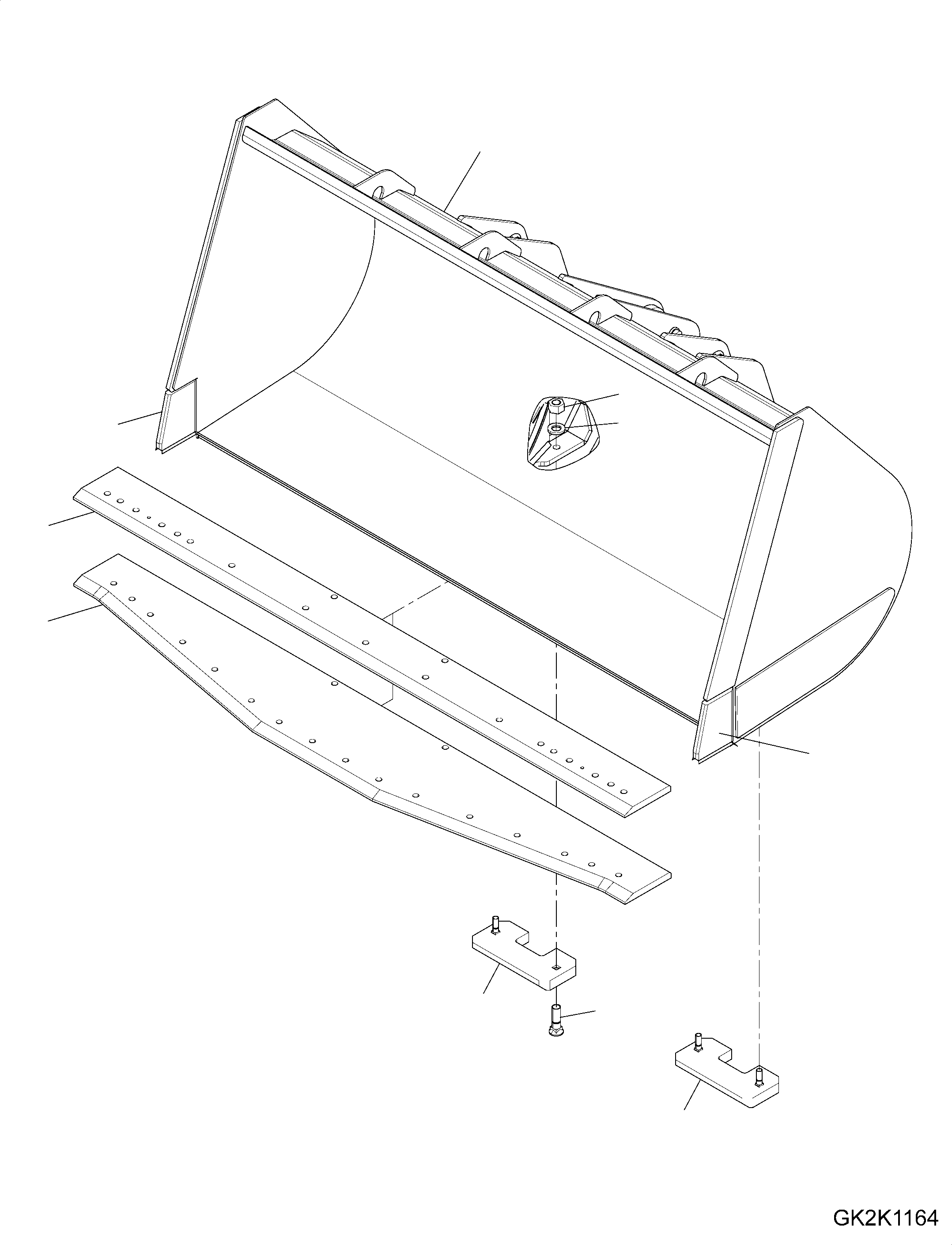 Wheel Loaders Komatsu / WA320-7 S/N 80001-UP(0000706H) / Bucket, Round Bottom, 2.7m3, with Straight Blade Or Spade Blade(T002001 : T4120-001001)