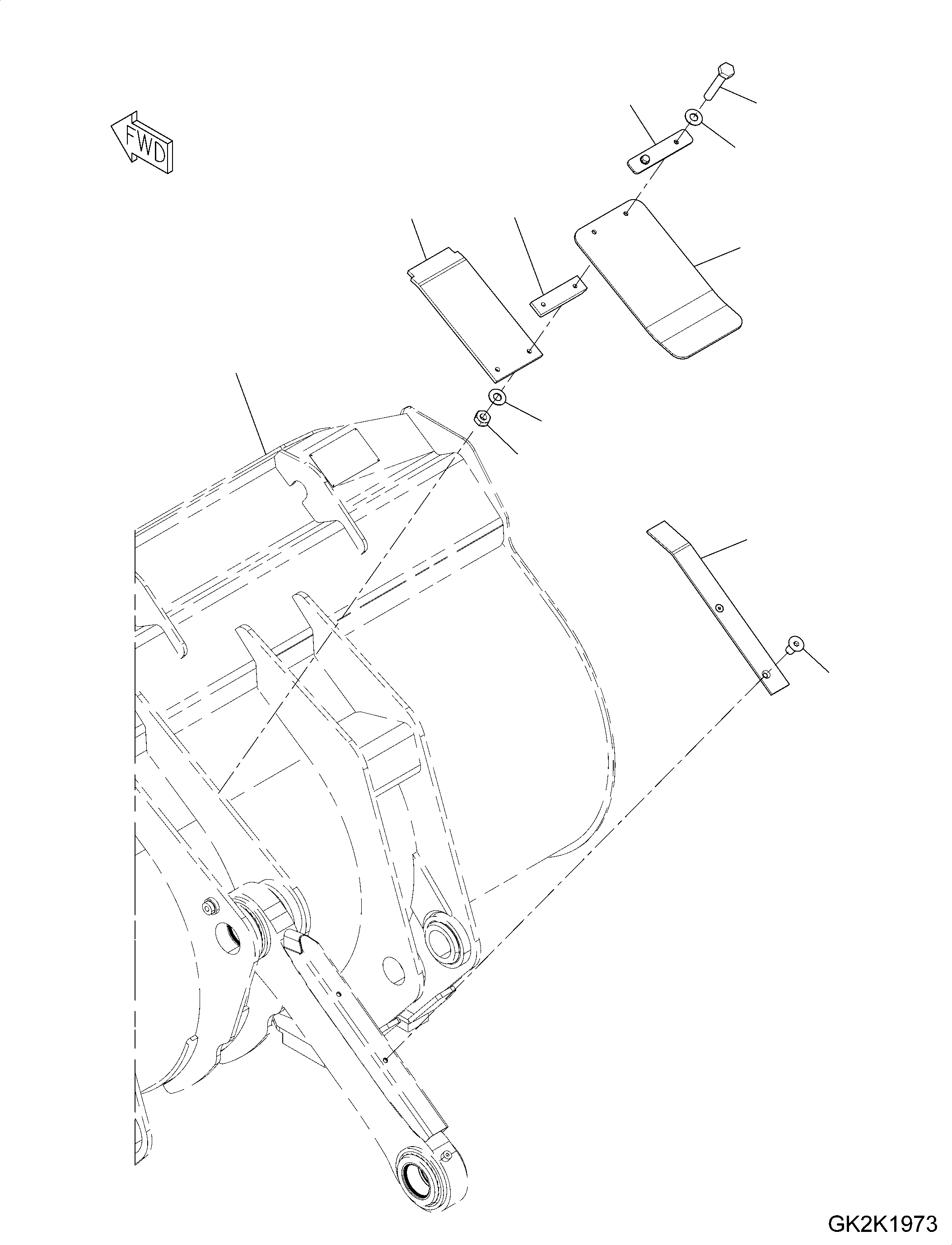 Wheel Loaders Komatsu / WA320-7 S/N 80001-UP(0000706H) / Bucket, with Guard Cover, (Code: S61)(T010001 : T4120-009001)