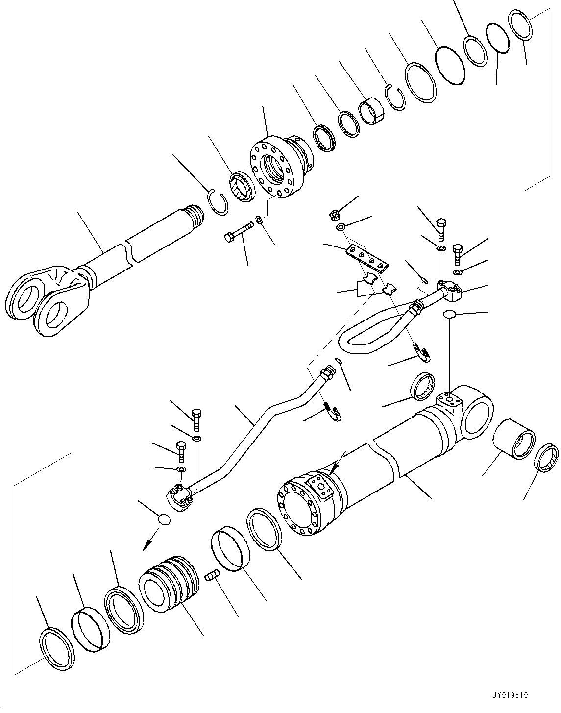 Wheel Loaders Komatsu / WA320-7 S/N 80001-UP(0000706H) / Lift Cylinder, R.H.(T019002 : T4140-001002)