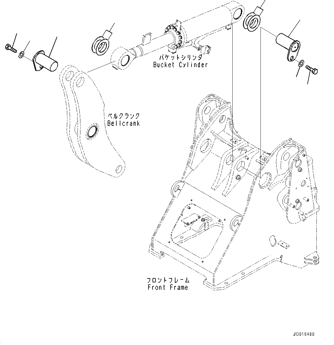 Wheel Loaders Komatsu / WA320-7 S/N 80001-UP(0000706H) / Bucket Cylinder, Mounting(T020002 : T4150-001002)