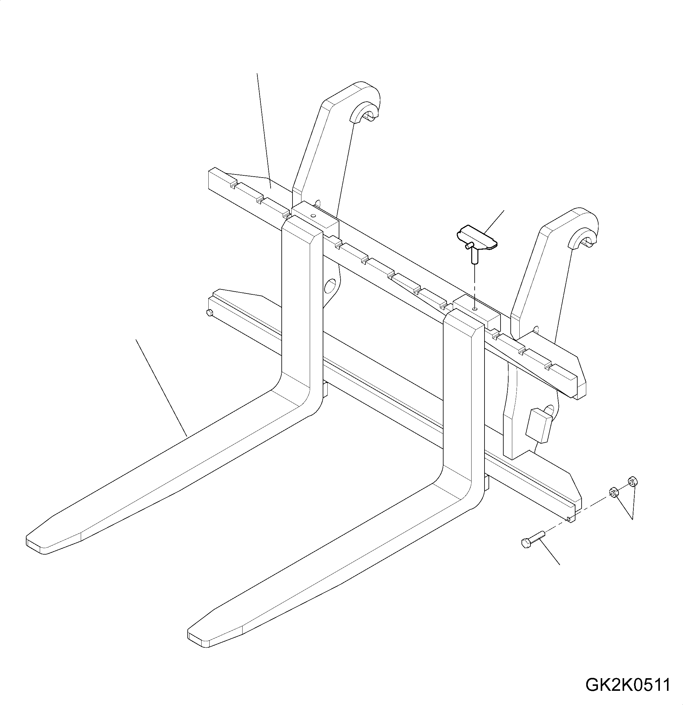 Wheel Loaders Komatsu / WA320-7 S/N 80001-UP(0000706H) / Palette Fork, Alternative 1(T021001 : T4220-001001)