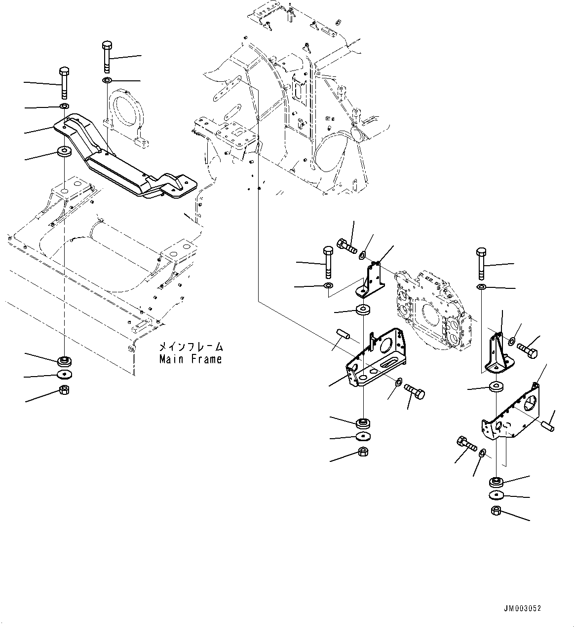 Komatsu parts book diagram for HD1500-7 S/N 80138-UP (-40 deg C) Chassis only: ENGINE MOUNTING (#80138-)