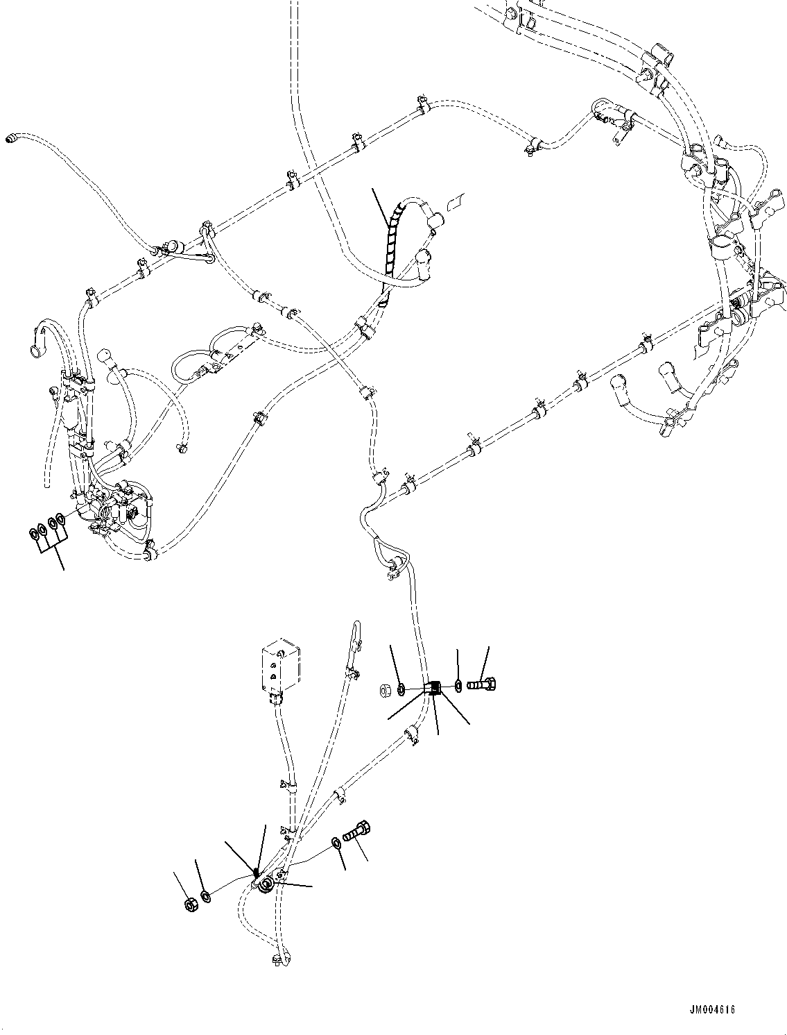 Komatsu parts book diagram for HD1500-7 S/N 80138-UP (-40 deg C) Chassis only: ENGINE WIRING HARNESS, (2/2) (#80183-)