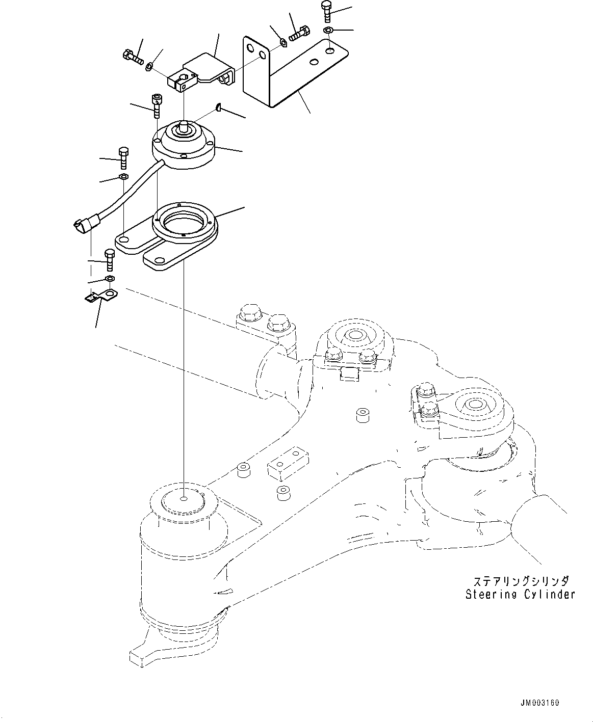 Komatsu parts book diagram for HD1500-7 S/N 80138-UP (-40 deg C) Chassis only: STEERING ANGLE SENSOR (#80137-)