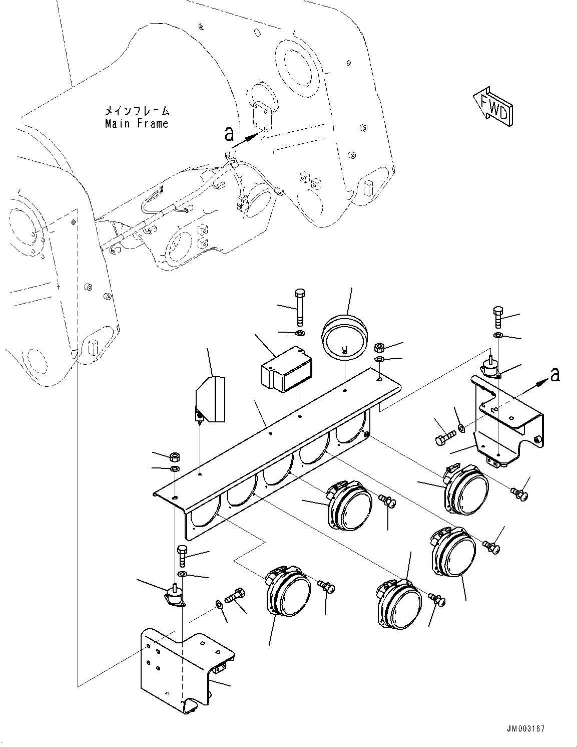 Komatsu parts book diagram for HD1500-7 S/N 80138-UP (-40 deg C) Chassis only: REAR COMBINATION LAMP AND BACKUP ALARM (#80137-)