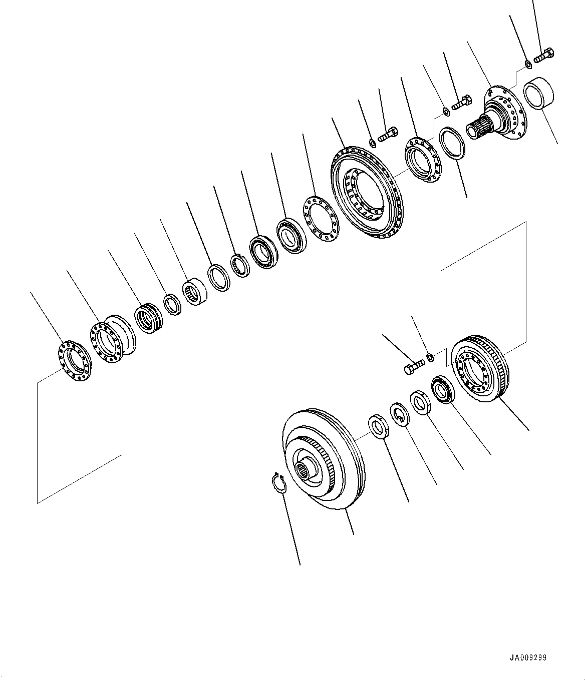 Komatsu parts book diagram for HD1500-7 S/N 80138-UP (-40 deg C) Chassis only: TORQUE CONVERTER AND TRANSMISSION, BARE (#80138-)