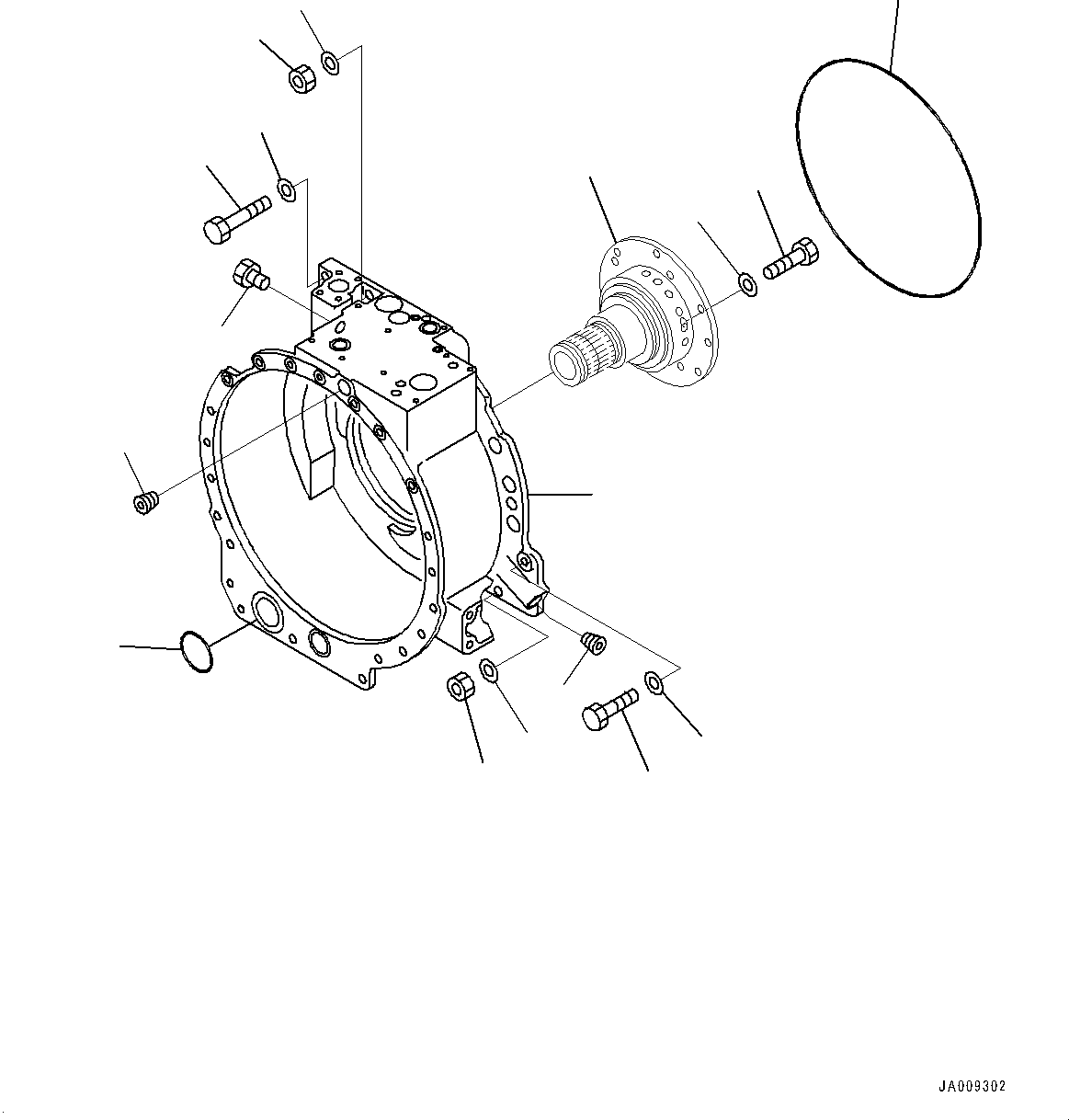 Komatsu parts book diagram for HD1500-7 S/N 80138-UP (-40 deg C) Chassis only: TORQUE CONVERTER AND TRANSMISSION, PTO (POWER TAKE OFF) ASSEMBLY (1/2) (#80138-)