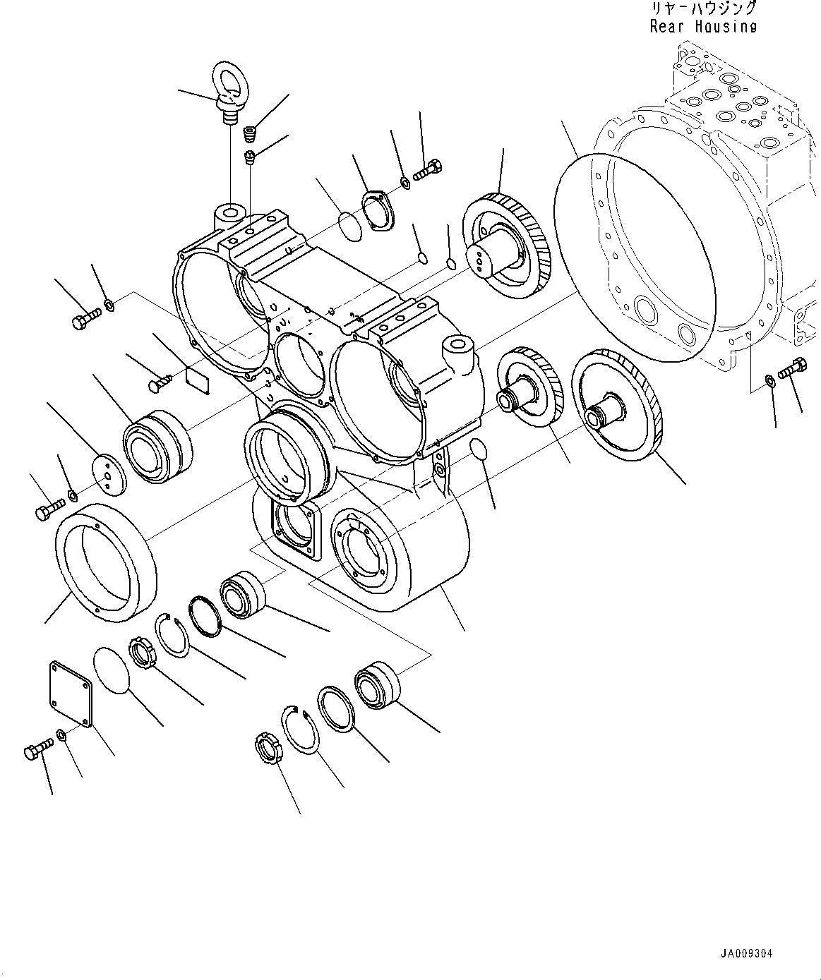 Komatsu parts book diagram for HD1500-7 S/N 80138-UP (-40 deg C) Chassis only: TORQUE CONVERTER AND TRANSMISSION, PTO (POWER TAKE OFF) ASSEMBLY (2/2) (#80138-)