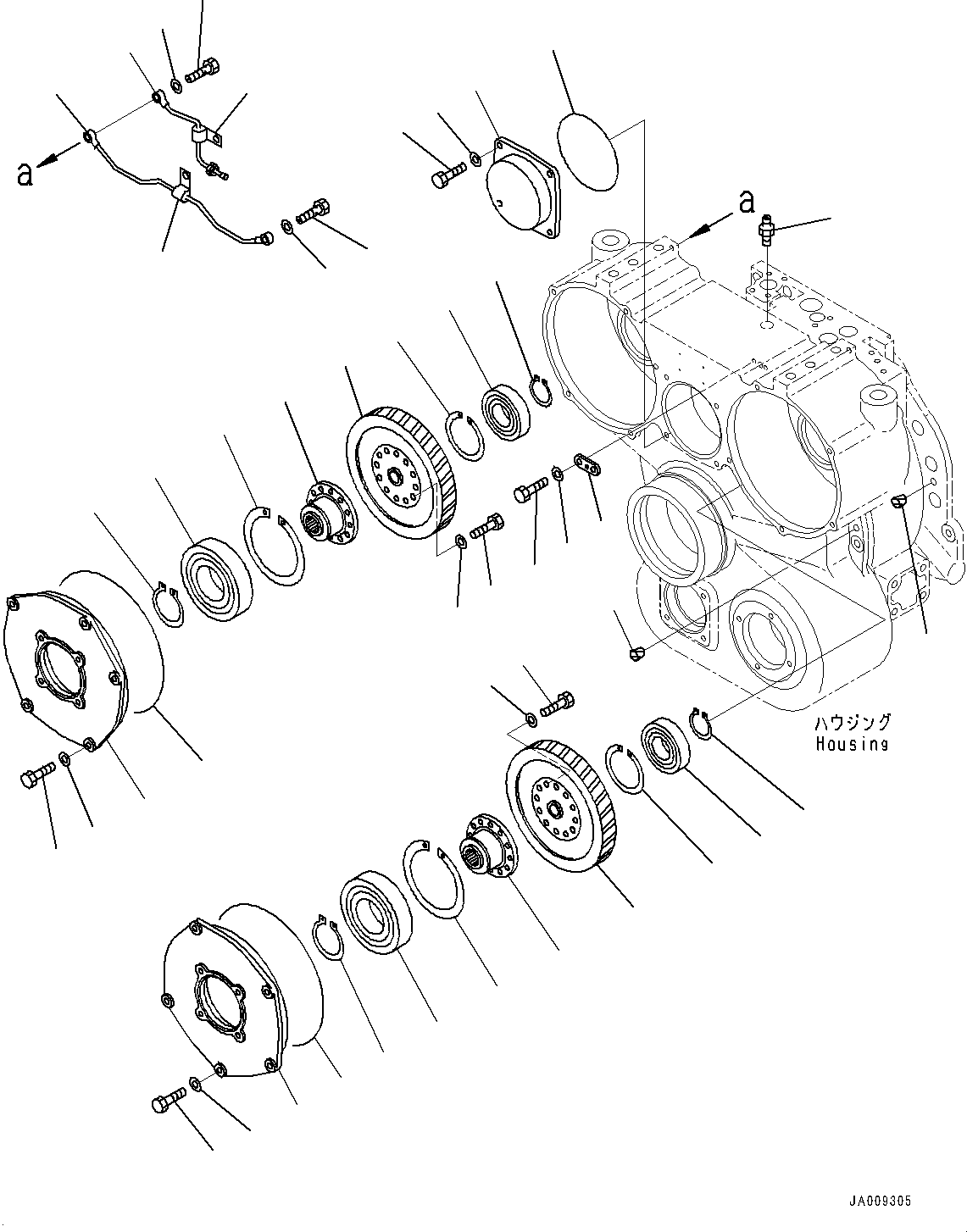 Komatsu parts book diagram for HD1500-7 S/N 80138-UP (-40 deg C) Chassis only: TORQUE CONVERTER AND TRANSMISSION, RELIEF VALVE (#80138-)