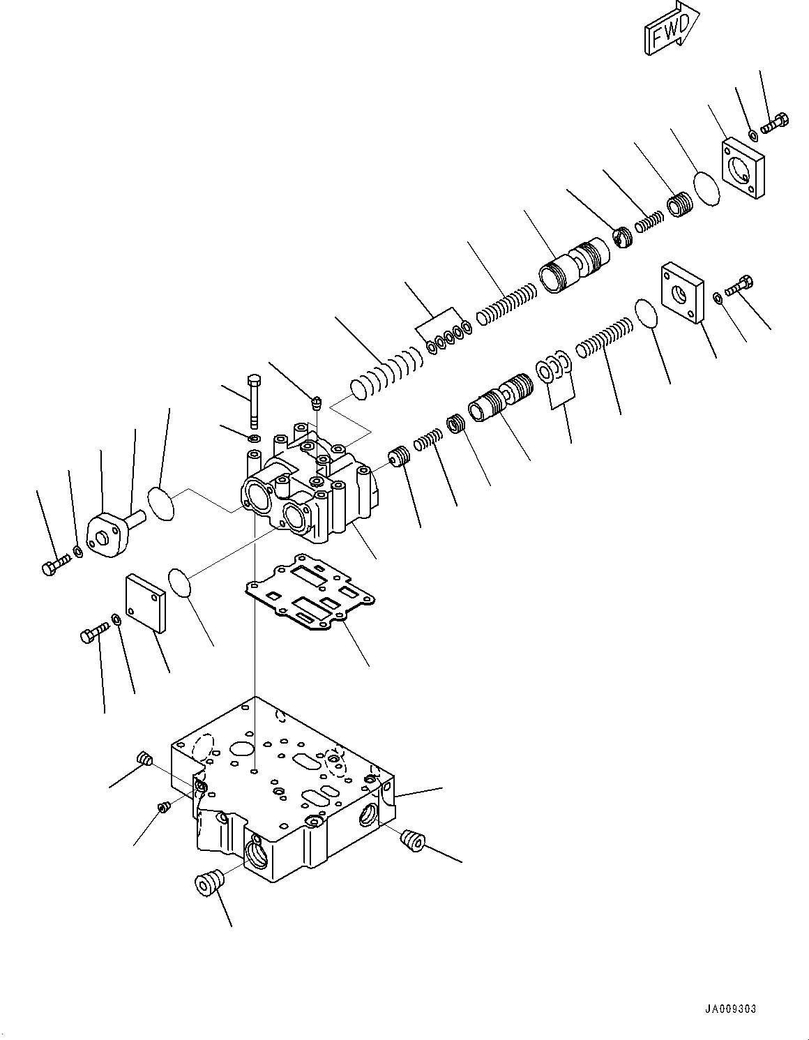 Komatsu parts book diagram for HD1500-7 S/N 80138-UP (-40 deg C) Chassis only: TORQUE CONVERTER AND TRANSMISSION, RELIEF VALVE MOUNTING (1/2) (#80138-)