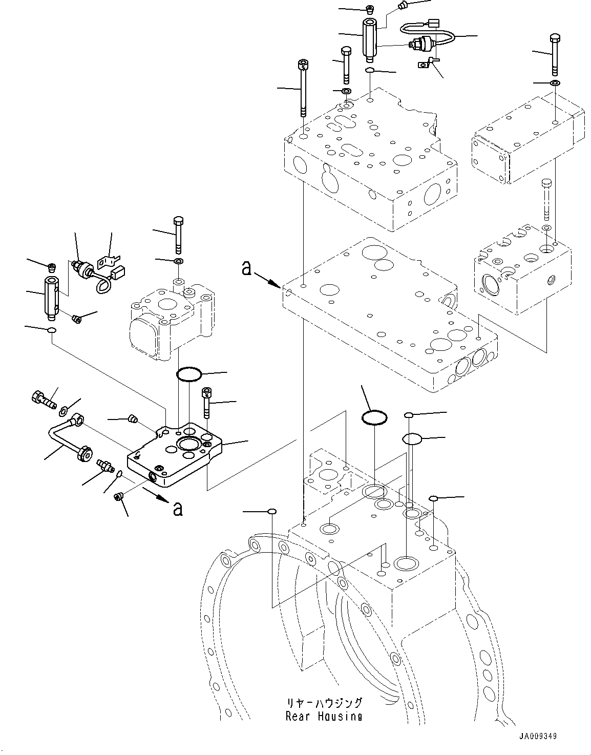 Komatsu parts book diagram for HD1500-7 S/N 80138-UP (-40 deg C) Chassis only: TORQUE CONVERTER AND TRANSMISSION, ACCUMULATOR (#80138-)