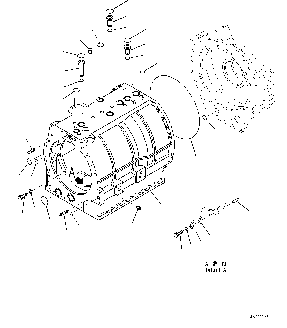 Komatsu parts book diagram for HD1500-7 S/N 80138-UP (-40 deg C) Chassis only: TORQUE CONVERTER AND TRANSMISSION, OUTPUT SHAFT (#80138-)