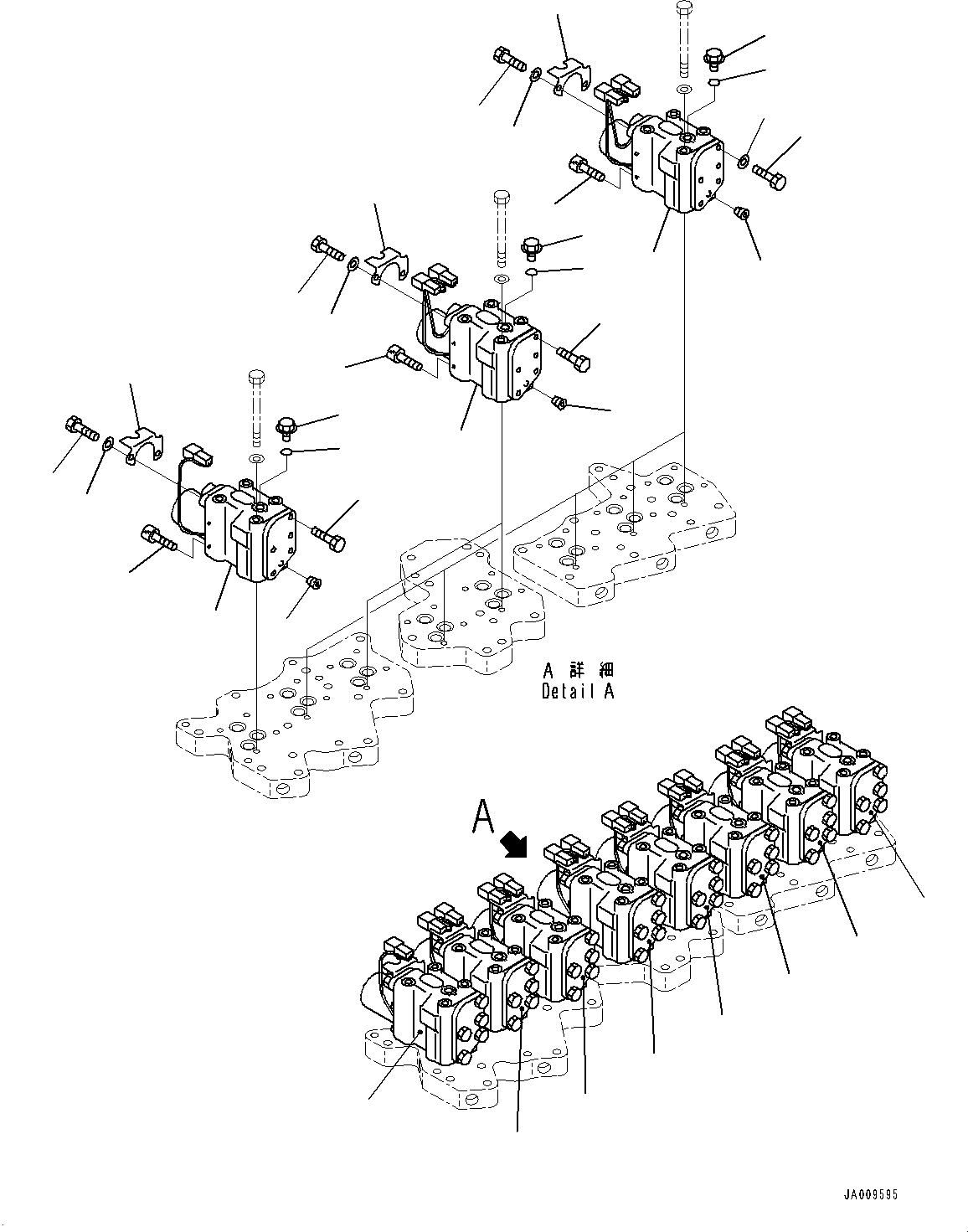 Komatsu parts book diagram for HD1500-7 S/N 80138-UP (-40 deg C) Chassis only: TORQUE CONVERTER AND TRANSMISSION, MAIN FLOW SELECTOR VALVE (#80138-)