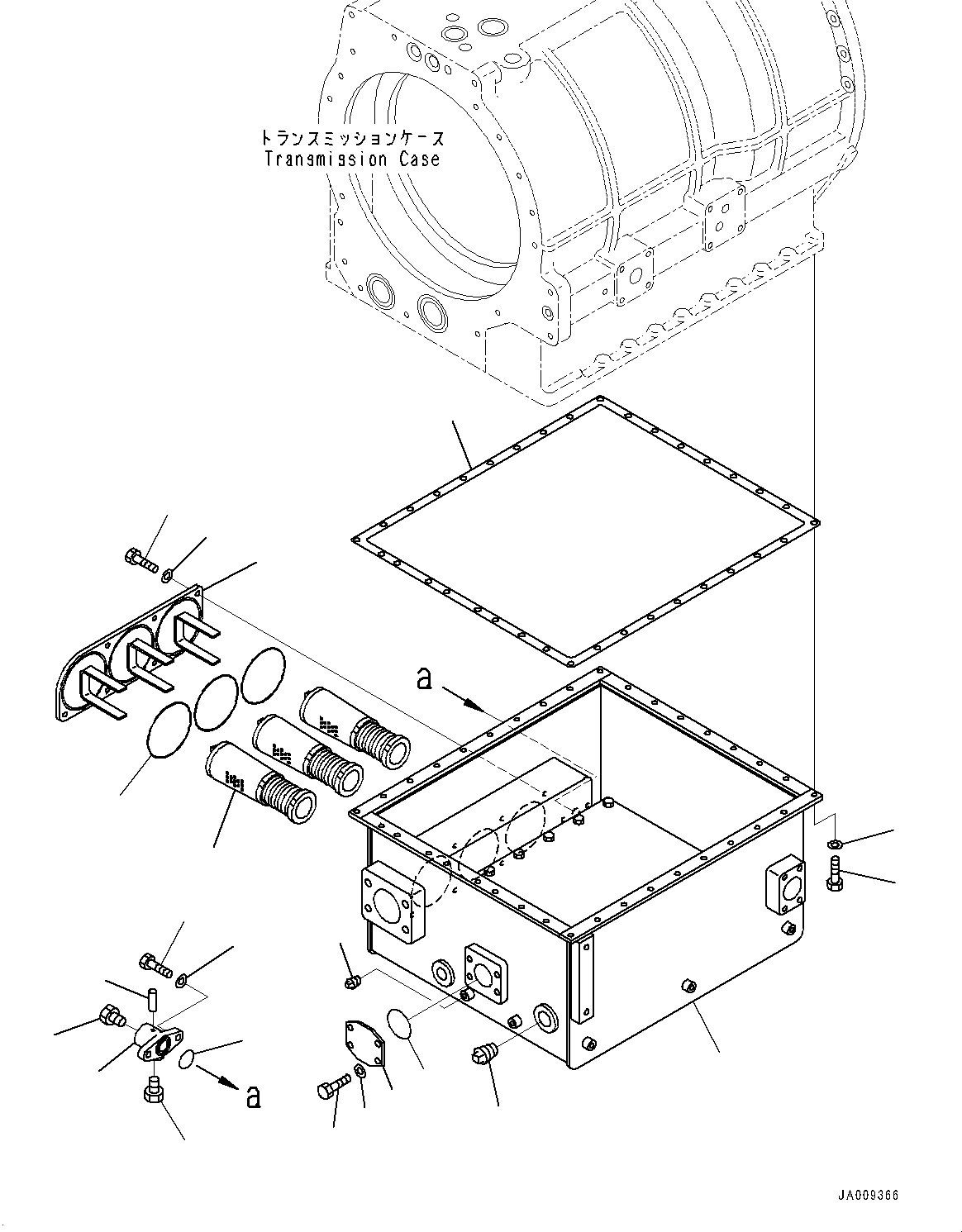 Komatsu parts book diagram for HD1500-7 S/N 80138-UP (-40 deg C) Chassis only: TORQUE CONVERTER AND TRANSMISSION, FRONT SHAFT (#80138-)