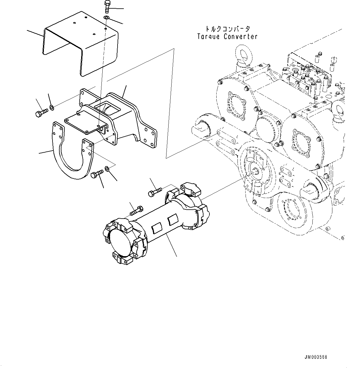 Komatsu parts book diagram for HD1500-7 S/N 80138-UP (-40 deg C) Chassis only: TORQUE CONVERTER AND TRANSMISSION, INNER PARTS, HOIST PUMP (#80138-)