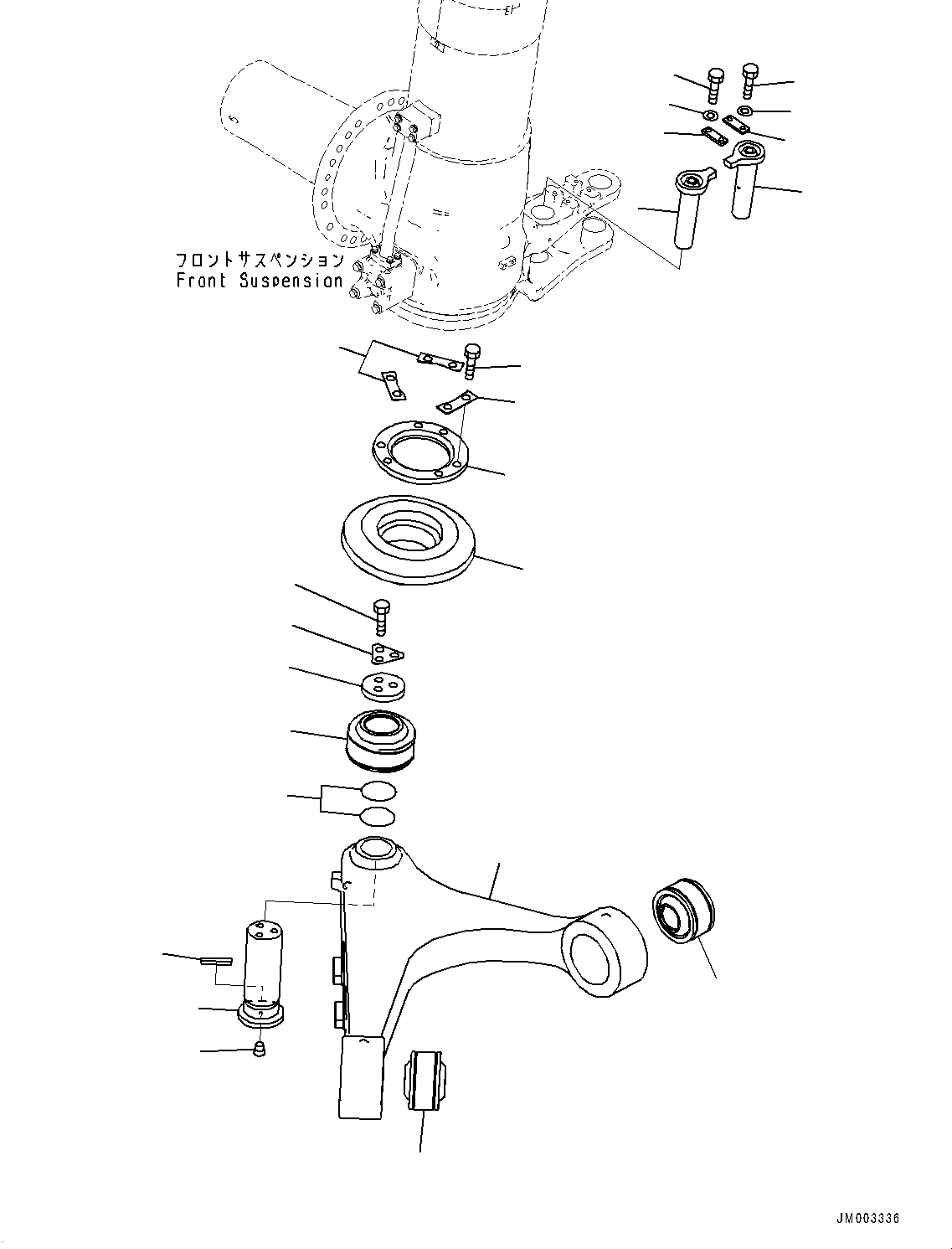 Komatsu parts book diagram for HD1500-7 S/N 80138-UP (-40 deg C) Chassis only: FRONT DRIVE AXLE, MOUNTING, R.H. (#80138-)