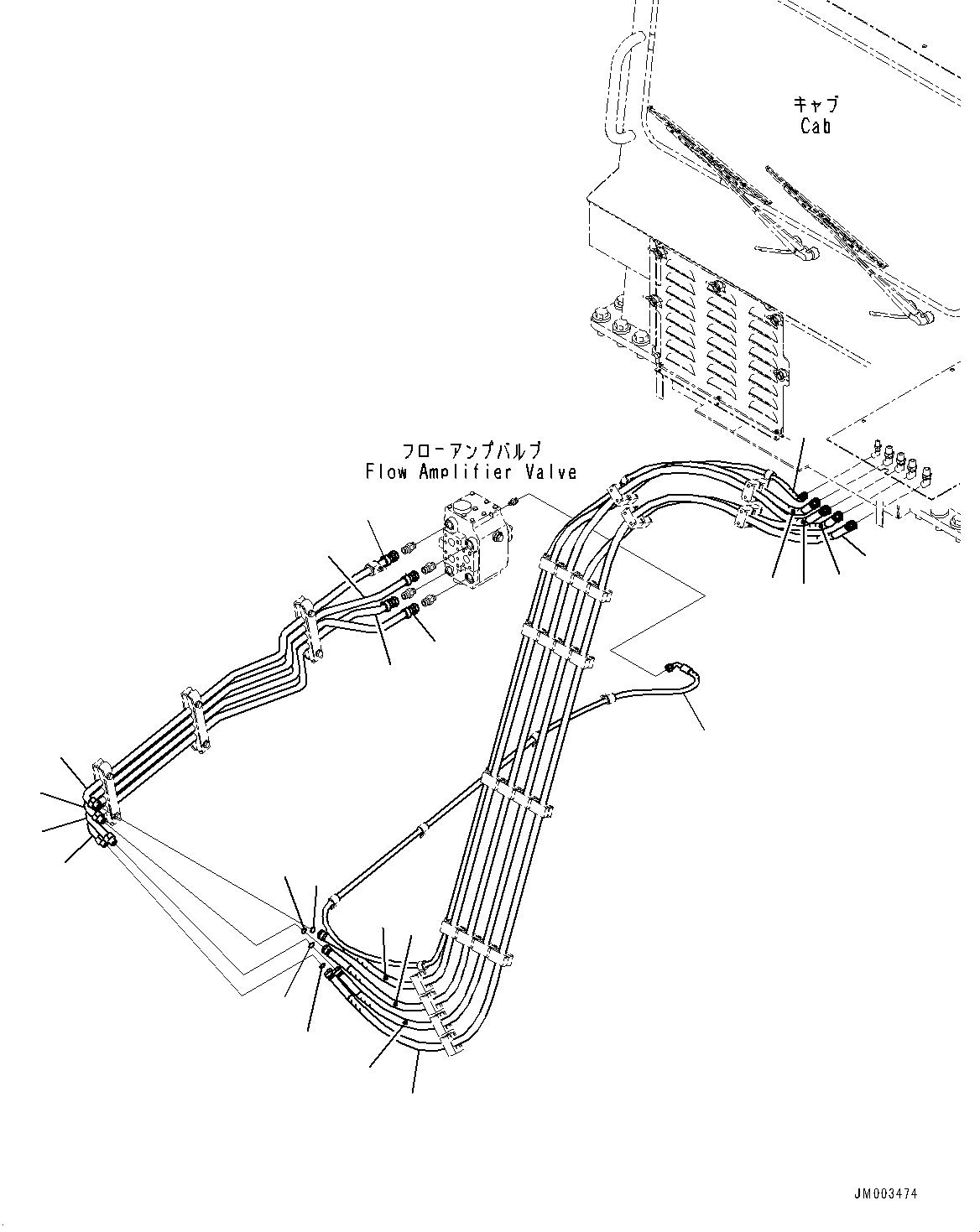 Komatsu parts book diagram for HD1500-7 S/N 80138-UP (-40 deg C) Chassis only: STEERING OIL PIPING (#80138-)