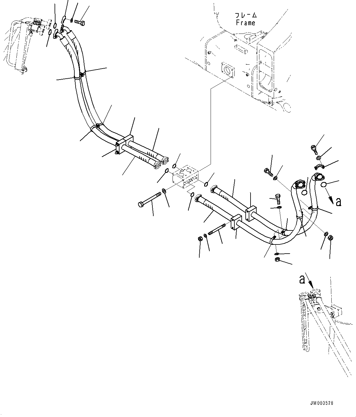 Komatsu parts book diagram for HD1500-7 S/N 80138-UP (-40 deg C) Chassis only: BRAKE OIL COOLING PIPING, FRONT FILTER PIPING (#80138-)