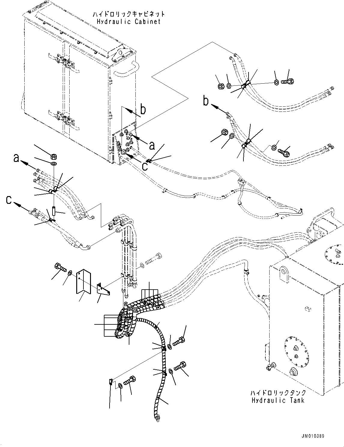 Komatsu parts book diagram for HD1500-7 S/N 80138-UP (-40 deg C) Chassis only: BRAKE PIPING, MOUNTING, R.H. (1/2) (#80138-)