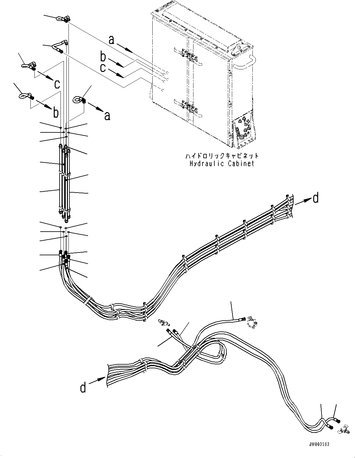 Komatsu parts book diagram for HD1500-7 S/N 80138-UP (-40 deg C) Chassis only: BRAKE PIPING, MOUNTING, R.H. (2/2) (#80138-)