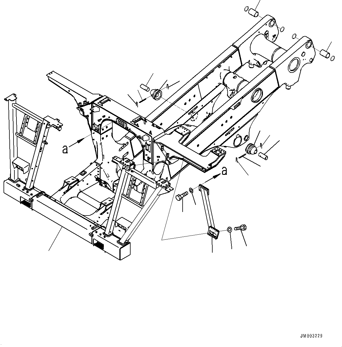 Komatsu parts book diagram for HD1500-7 S/N 80138-UP (-40 deg C) Chassis only: MAIN FRAME, FRAME (#80138-)