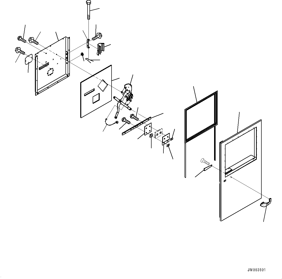 Komatsu parts book diagram for HD1500-7 S/N 80138-UP (-40 deg C) Chassis only: CAB, DOOR, L.H. (2/2) (#80138-)
